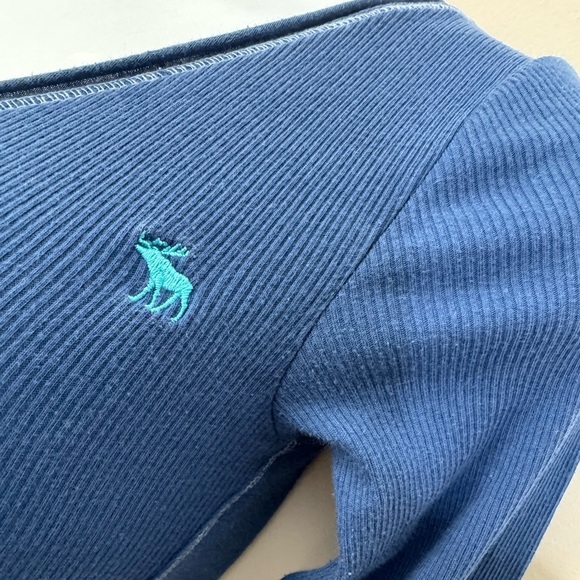 Y2K Abercrombie thermal v neck top small blue layering Bella Swan Elena TVD - Picture 9 of 10